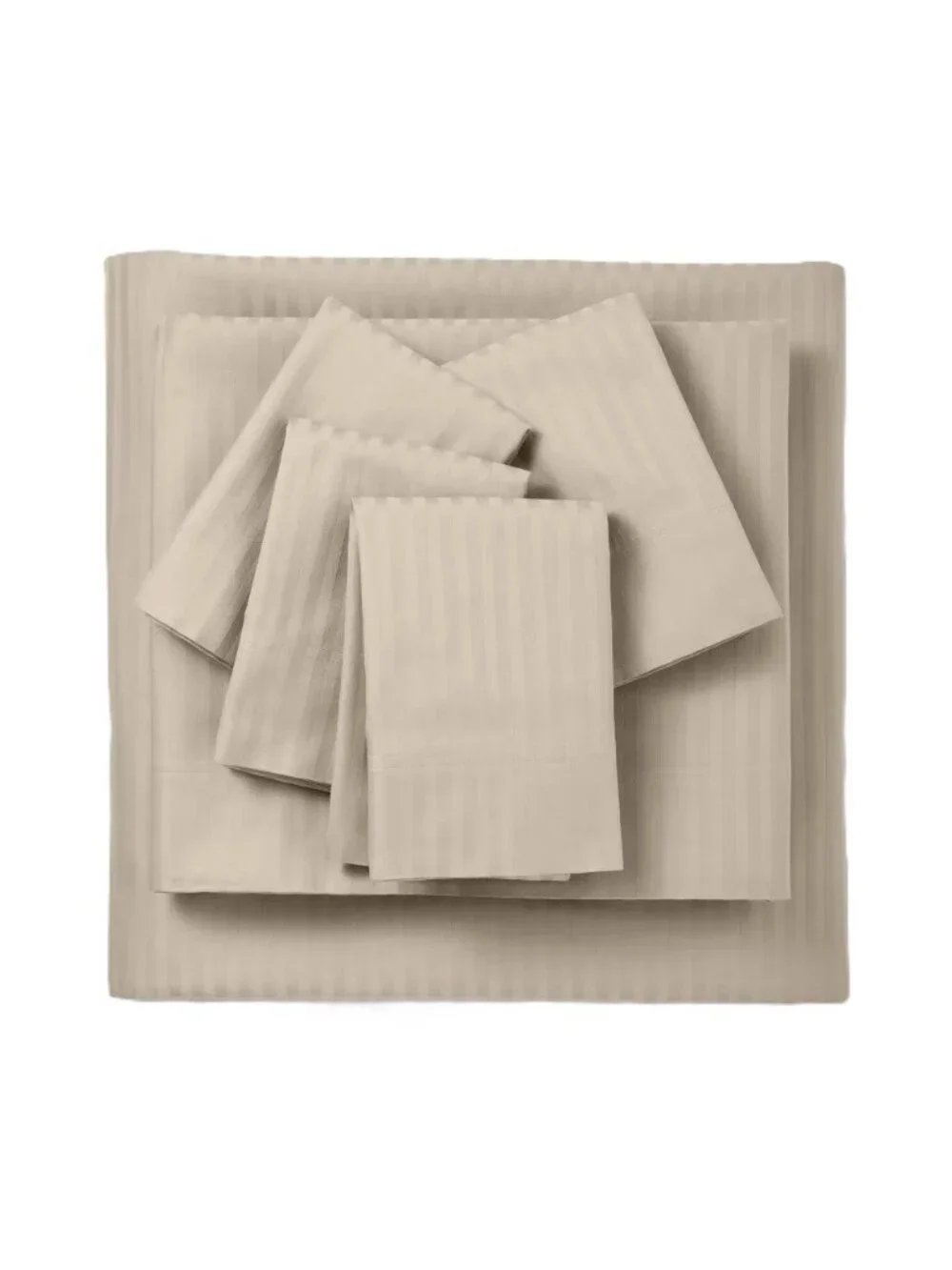 Threshold Twin XL Size 100% Sateen Cotton Damask Birch Gray 4 Piece Sheet Set